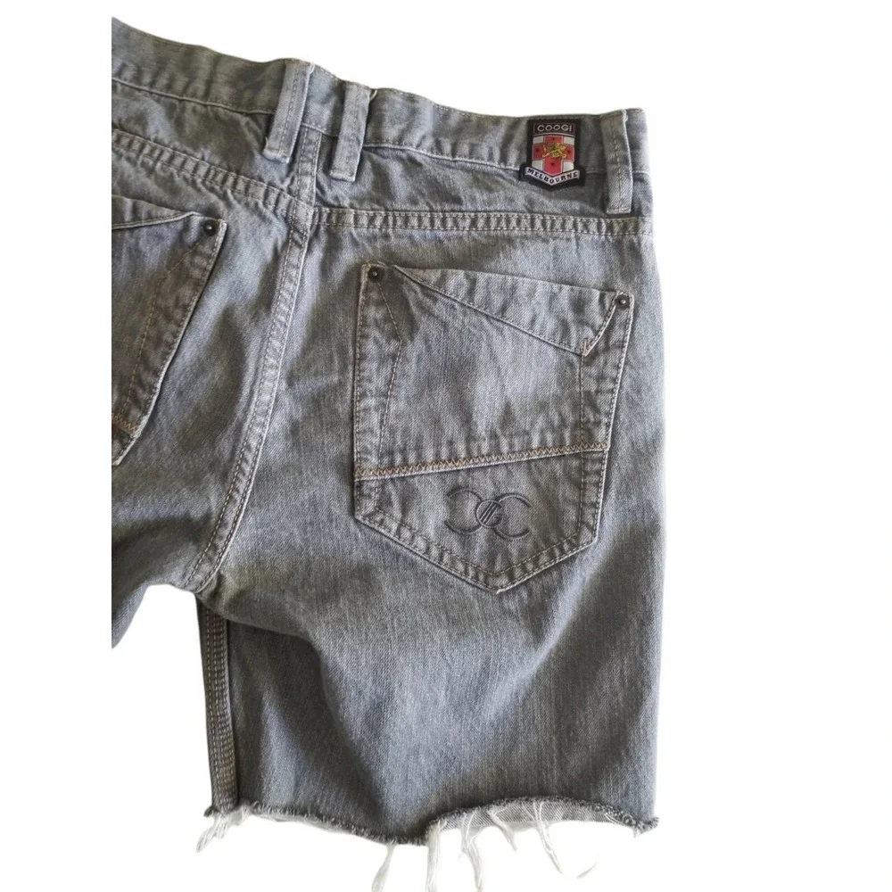 COOGI Melbourne Men's Cut Away Denim Shorts Gray Size‎ W34 Home Altered Length